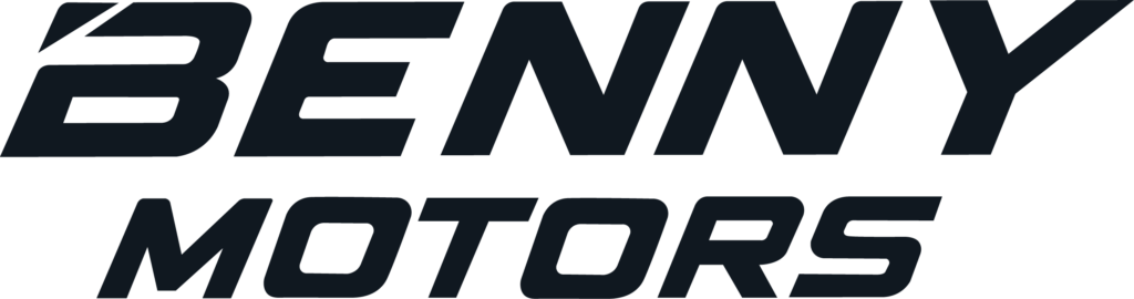 Benny Motors logo in dark blue, two-line wordmark: BENNY above MOTORS